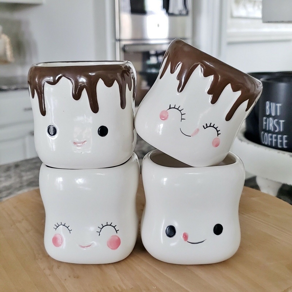 180 Degrees 3” Marshmallow Mug 4pc Set 🎁 NIB